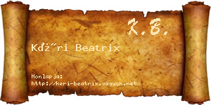 Kéri Beatrix névjegykártya