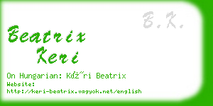 beatrix keri business card